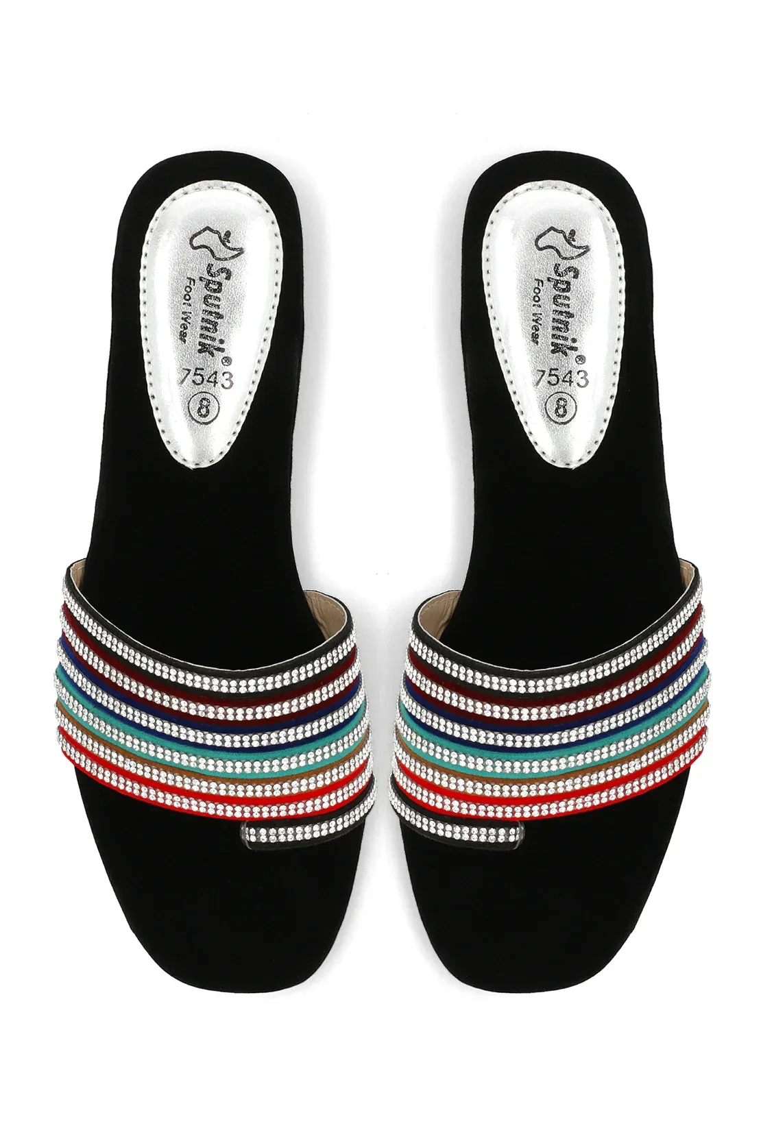 Black Multi Slipper J02213/245 - Image 3